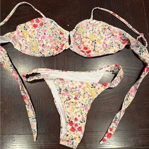 SHEIN Pink and Yellow Floral Bikini